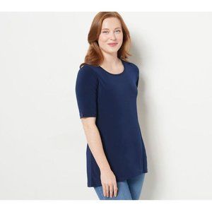 Susan Graver Women's Top Sz M Liquid Knit Blue A563974